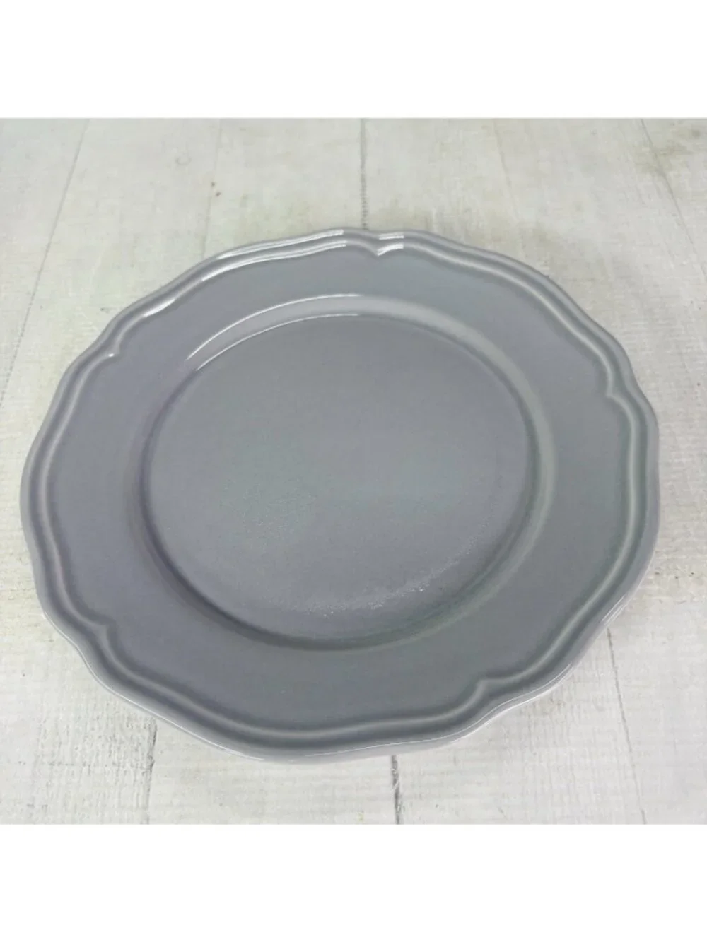 Ikea of Sweden ARV GRAY 15541 Scalloped Earthenware Salad Lunch 9